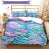 Mermaid 3pcs Bedding Set Duvet Cover Closure Includes 1 Duvet Cover & 2 Pillowcases for All Seasons Bedroom Home Dorm Decor