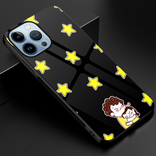 

Чехол с милой девушкой для Iphone 13 14 12 11 Pro Max Mini Xs Xr X 7 8 6s Plus Se 2022, защитная задняя крышка из закаленного стекла For iphone SE 2022
