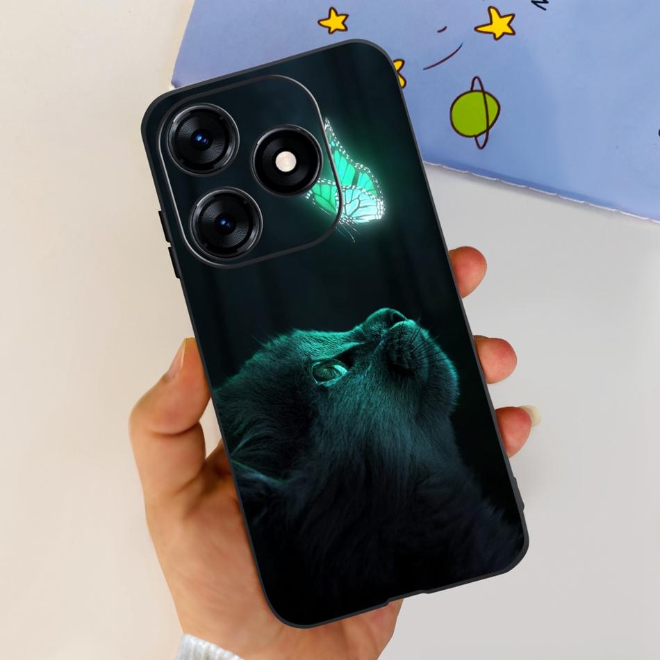 Phone Case For Tecno Spark 10 10C 2023 Fashion Flower Cat Butterfly Soft Silicone TPU Cases For Tecno Spark10 Spark10c KI5q KI5k