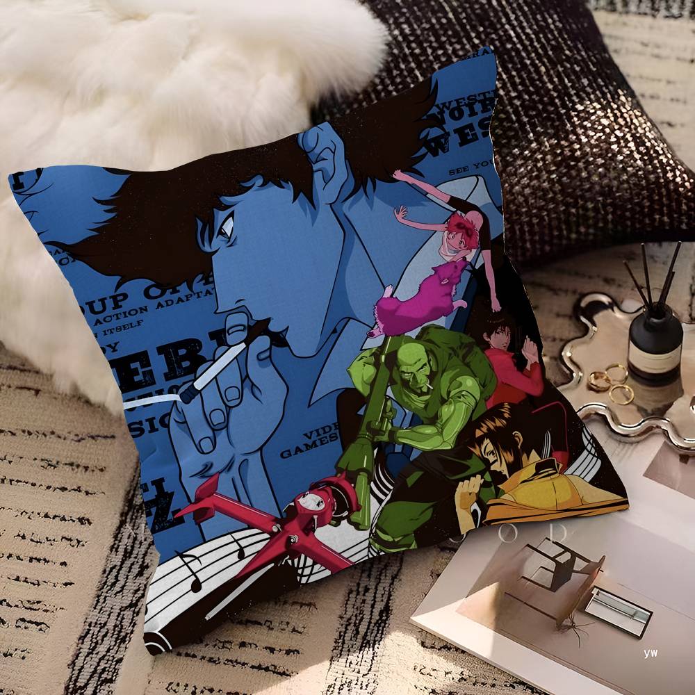 Anime C-Cowboy B-Bebop Cushion Cover Inches Farmhouse Decor Home Throw Pillow Covers For Couch Decorations