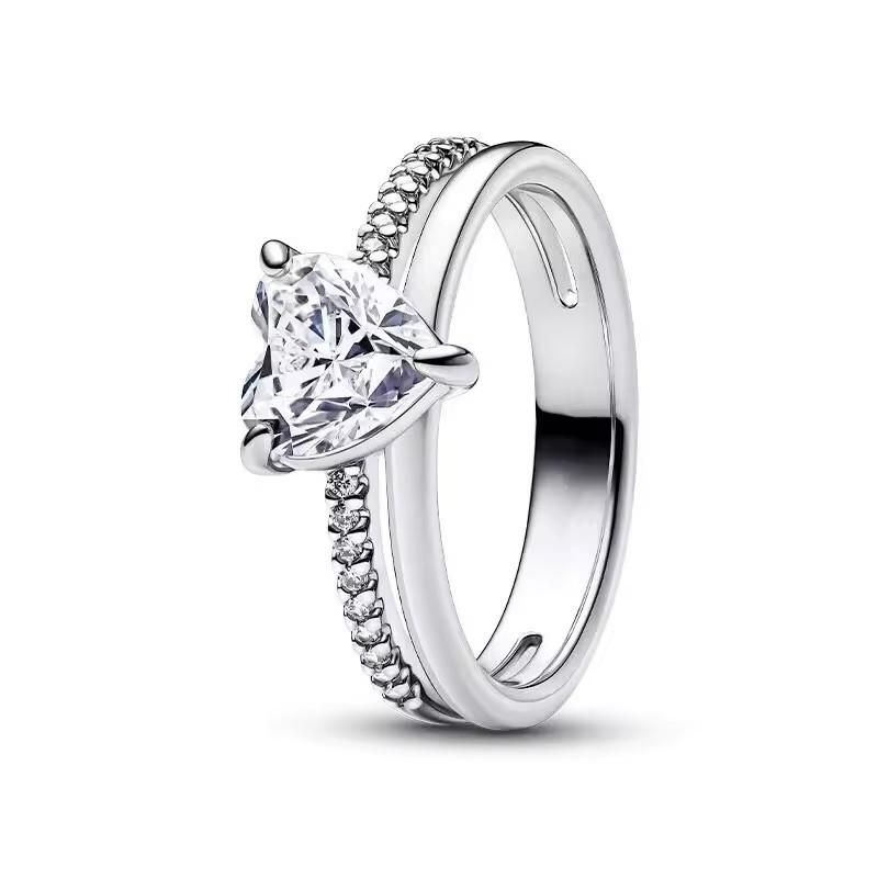 New copper Light Gold Plated Crown Love Bow Colored Diamond Ring Charm Compatible With for Party Daily Leisure Wear Do It Yourself Womens Boutique Je