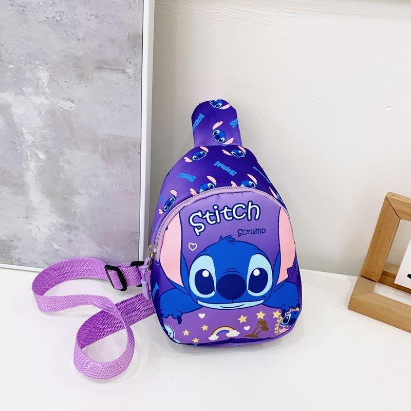 Disney Children's Bags Children's Outdoor Crossbody Bag Cartoon Kindergarten Cute Chest Bag Stitch Coin Accessory Bag