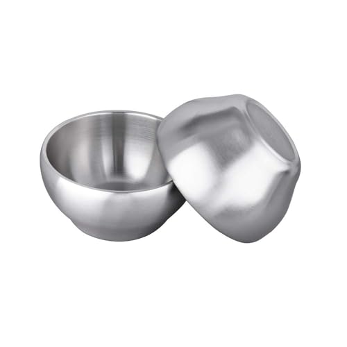 IMEEA Stainless Steel Double-Walled Bowls, 12cm, Ramen Bowls, Noodle Bowls for Udon and Soba, Tableware for Oyakodon (Chicken and Egg Bowls), Insulate