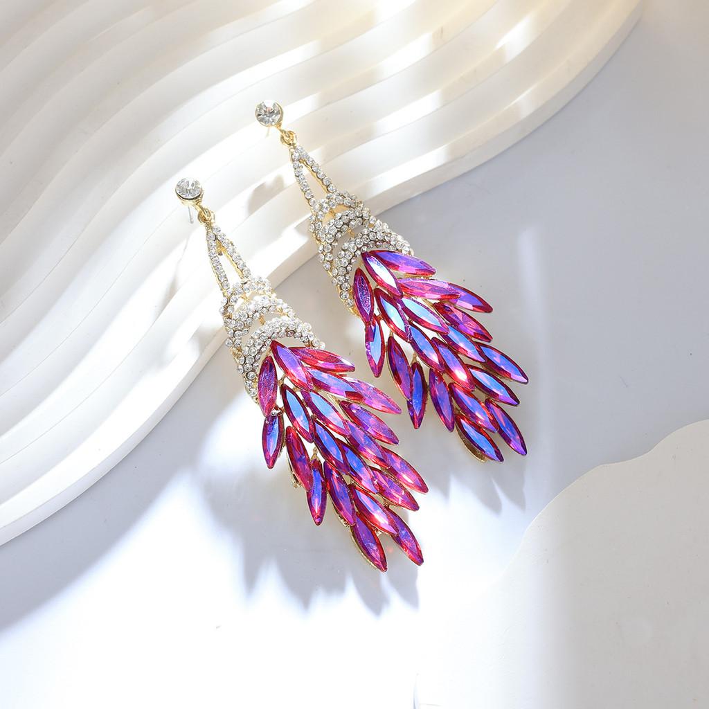 Elegant Alloy Long Tassel Earrings For Women With Geometric Design And Luxury Style For Fashion Accessories