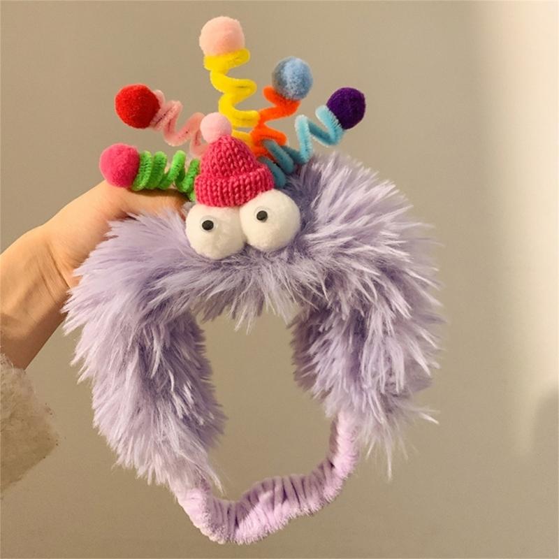 Mädchen Cartoon Stirnbänder Lustiger Clown Fell Kopfschmuck Breite Haarbänder Accessoires Frühling Haarbänder Geburtstagsparty