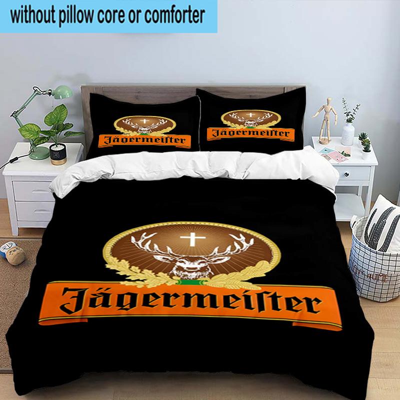 Jager-meister Spirit Drink Printed 3PCS Bedding Set, Includes A Duvet Cover and Two Pillowcases for Bedroom, Suitable for All Seasons Fan Gifts