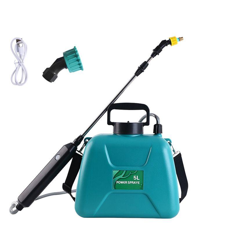 A74E-Powered Sprayer 5L Lawn Sprayer Weed Sprayer With 2 Spray Nozzles Telescopic Wand And Adjustable Shoulder Strap
