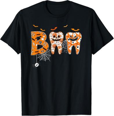 Dents Boo Citrouille Dentiste Hygiéniste Dentaire Costume d'Halloween T-shirt T-shirt Unisexe