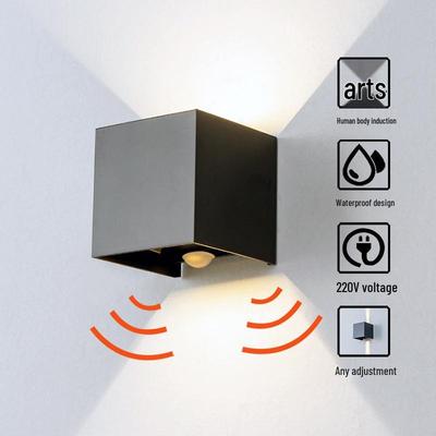 Outdoor Waterproof Adjustable Induction Wall Light - Minimalist Up/Down Aisle Square Design