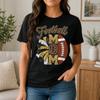 Football Mom Shirt Women’s Game Day Cheer Sports Black Graphic Tee