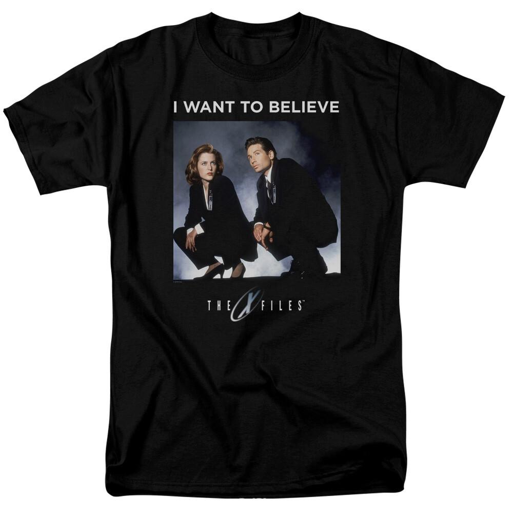 The X Files Want To Believe T Shirt Mens Licensed TV Show Alien UFO Retro Black XXL