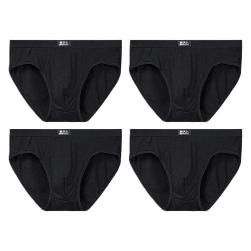 4 PCS Men's Briefs Mid‑Waist Soft Breathable Underwear Comfortable Male Underpants L XL XXL 3XL 4XL 5XL