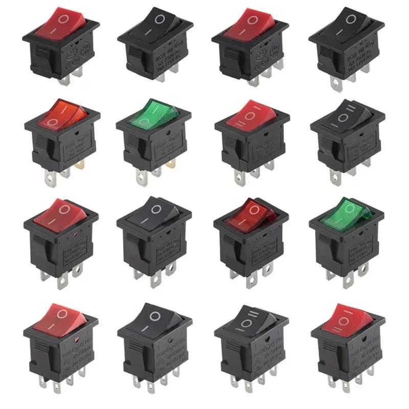 10 PCS KCD1 3Pin Boat Car Rocker Switch 10A 125V AC Red Yellow Green Button for Power - On In Boat and Car Electrical Systems Pushbutton Switches 3
