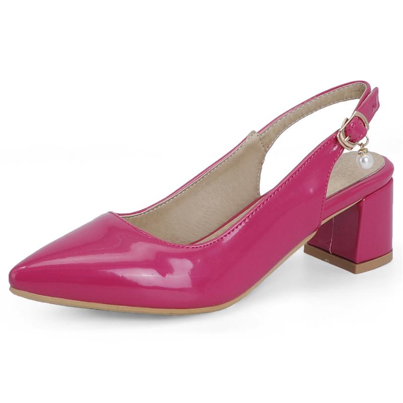 Sandali Estivi da Donna con Cinturini Posteriori Moda Scarpe Rosa Giallo Bianco per Ragazze Dolci Tacchi Medi Scarpe da Matrimonio Taglie Grandi da Donna