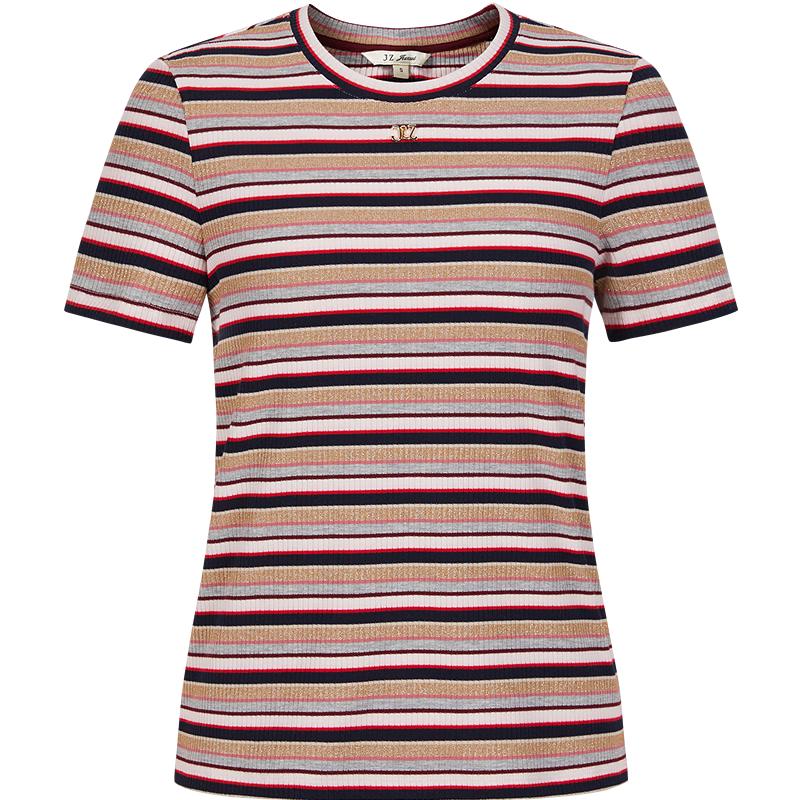 JUZUI Women s Classic Striped T-Shirt S