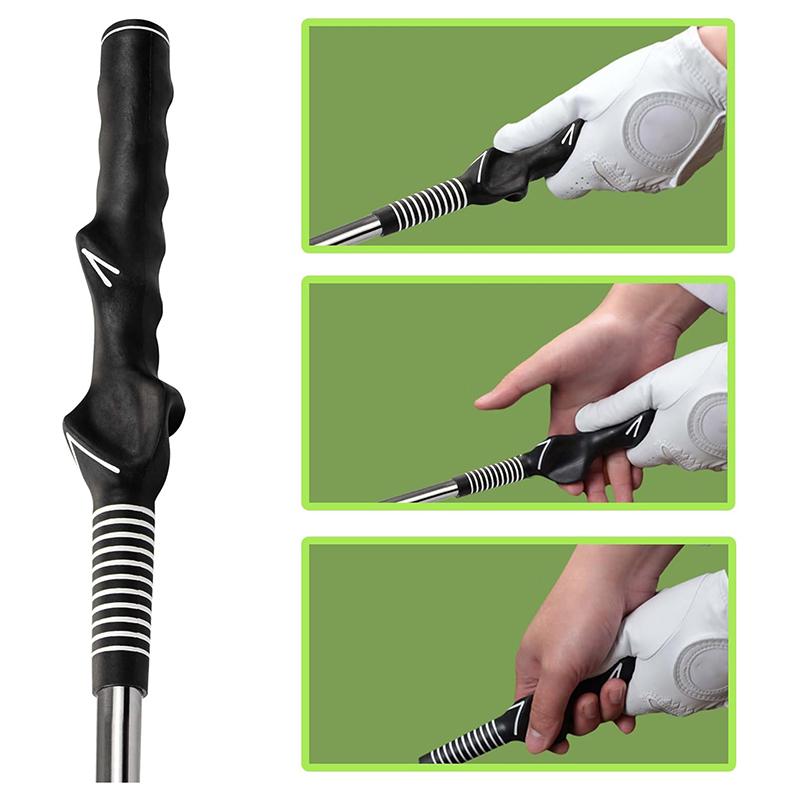 Golf Retractable Swing Practice Stick Trainer Golf Sound Assistant Practitioner Anti-Slip Rubber Grip Posture Aid Corrector
