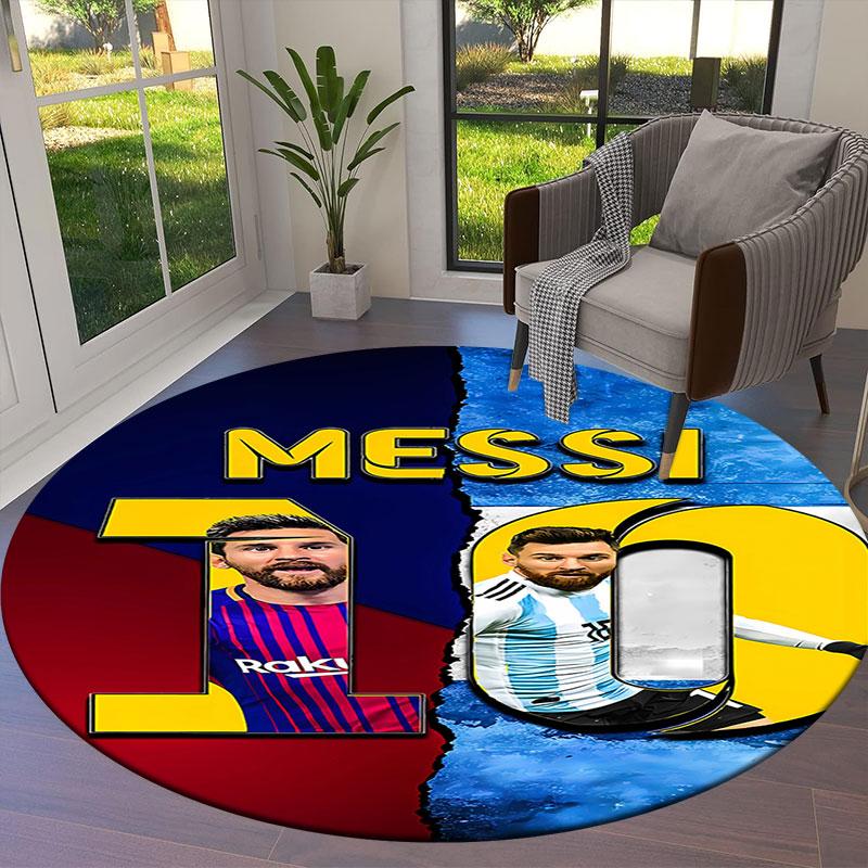 Messi Round Area Rug,Carpet Rug for Living Room Bedroom Sofa Playroom Decor,Non-slip Floor Mat