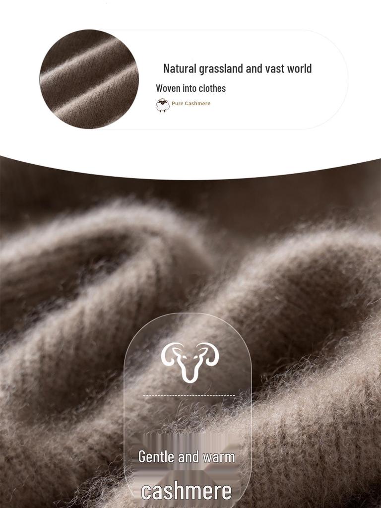 Autumn/Winter 2025 Women's Ribbed Cashmere Hoodie - Thick, Elegant, Solid Color, Warm Base Layer Sweater