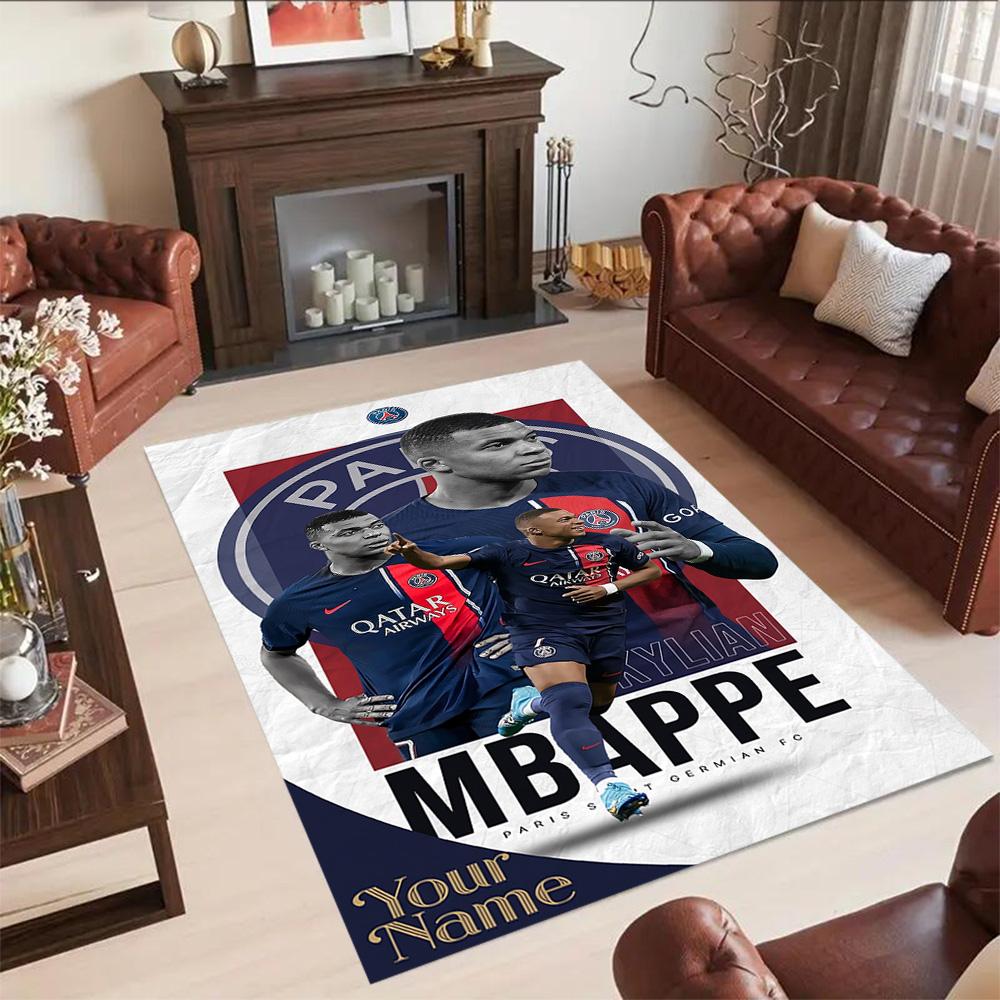 Mbappe Personalized Text Carpet Perfect For Hallway Dining Room Game Room Foyer Antislip Carpet Anime Office Decor Wedding Party Gift