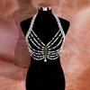 Handmade Colorful Glass Bead Pearl-Style Bodysuit Chain Women Festival Beach Party Wear