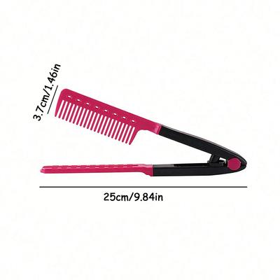 1PC Barber V Type Hair Straightener Comb Anti-static Haircut Hairdressing Brush Comb Folding Salon Hair Comb Clip Women