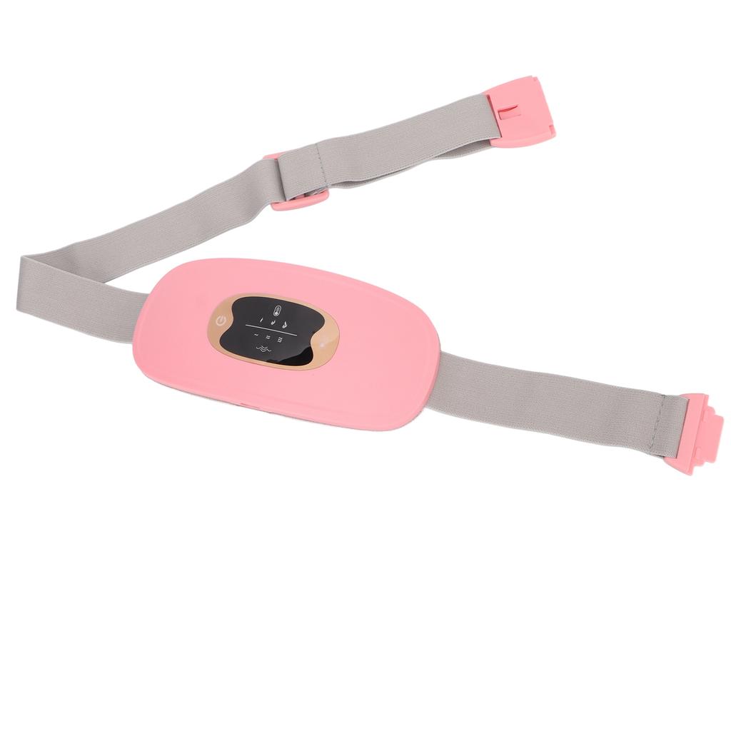 Menstrual Heated Belt 3 Temperature Gears Fast Heating High Frequency Vibration Electric Waist Belt for Women Pink