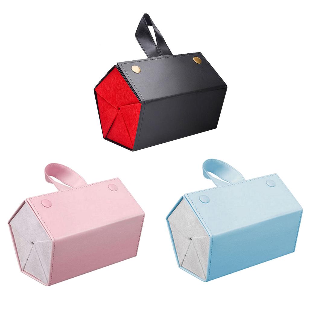 Sunglass Travel Holder Foldable PU Eyeglass Organizer with 5Slots for Jewelry Storage Multiple Hanging Eyewear Display