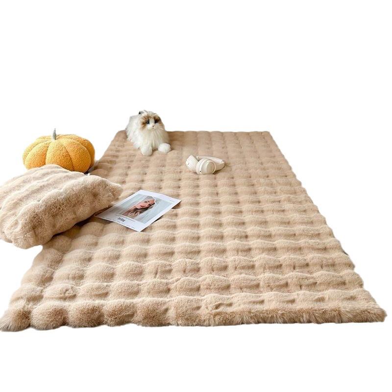 Anti-Rabbit Fur Bubble Fleece Rugs and Cushions for Sofa, Bedside, and Coffee Table
