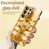 New Model Golden Heart Simplicity High-end Electroplating Glass PhoneCase for Samsung Galaxy S26 S25 S24 S23 S22 FE,Ultra,Plus