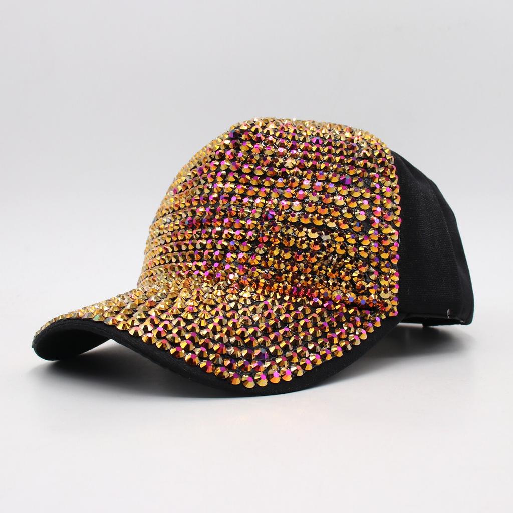 Diamond Hat Female Cap Casual Rhinestone Baseball Cap Sequin Visor Handmade Visor
