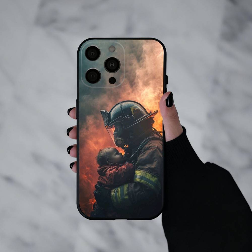 Fire Disaster Firefighter   Phone Case For iPhone 17pro, 16,15,14,13,12,11 X XR Plus,Others Soft Black Cover