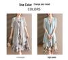 Elegant Chiffon Summer Dress Set for Mature and Elderly Women - Stylish Two-Piece Skirt Ensemble