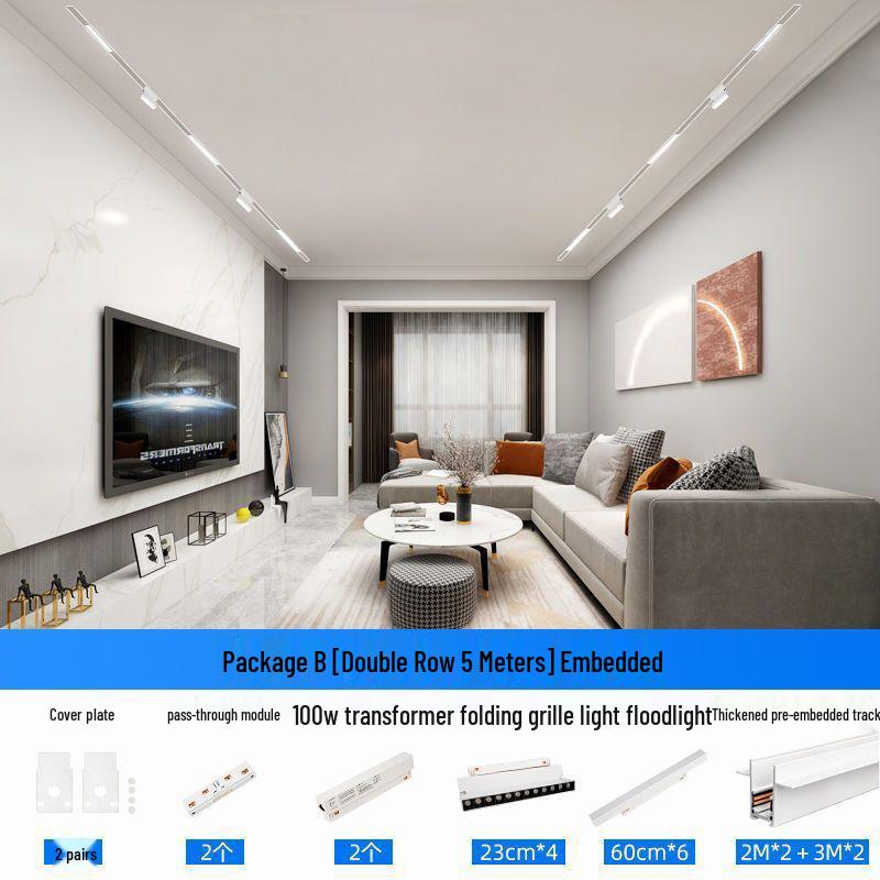 Pure White Recessed & Surface Mounted Magnetic Track Light - LED, No False Ceiling Needed