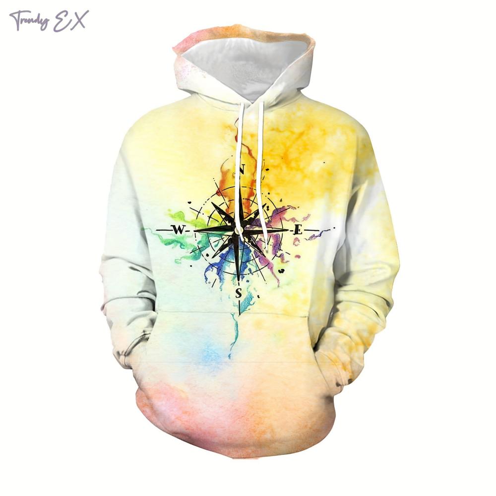 

Man Sweatshirts 3D Compass Print Street Tracksuit Comforts Kangaroo Pocket Casual Sports Long Sleeves Graphic Hoodie Clothing 6XL