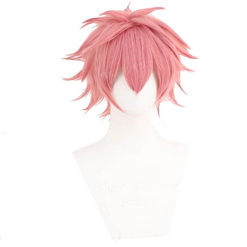 

Женский розовый парик из аниме, косплей, костюм My Hero Academia Mina Ashido, Boku no Hero Academia, термостойкие синтетические волосы, вечерние парики