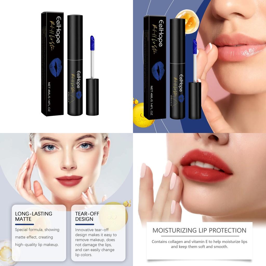 Matte Moisturizing Eelhope Liquid Lip Paint Peel Off Soft Gentle Color Hydrating Portable Beauty