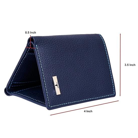 Travis Blue Leather Wallet for Men