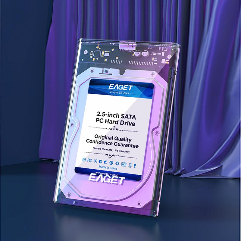 EAGET Carcasă Externă pentru Hard Disk de 2,5'' USB 3.0 la SATA III Carcasă pentru Hard Disk pentru HDD SATA SSD de 2,5 Inci Suport Max 6TB UASP