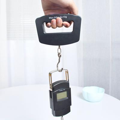 Portable Electronic Scale with Hook/Strap 110lb/50kg LCD Display Battery Operated Handheld Hanging Fishing Bag Travel Suitcase Luggage Digital Weight