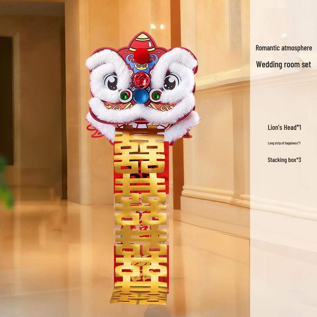 Wedding Decoration Set: Bride’s Bedroom, Living Room & Photography Props with Origami Lion Ornaments