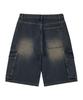 STENDS [M~4Xl] Cargo Pocket Bermuda Denim Pants_Vintage Blue
