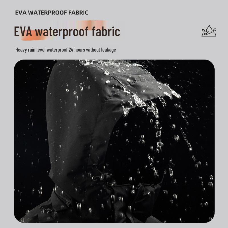 Imperméable noir à capuche pour homme, taille XL, en EVA – Protection intégrale contre la pluie et les intempéries