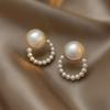 Light Luxury Pearl Stud Earrings Celebrity Temperament Flower Earrings Elegant High-end Earrings