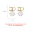 Fashion 925 Silver Diamond-embedded DO Letter Flower Stud Earrings For Women Pearl Ball Drop Earrings
