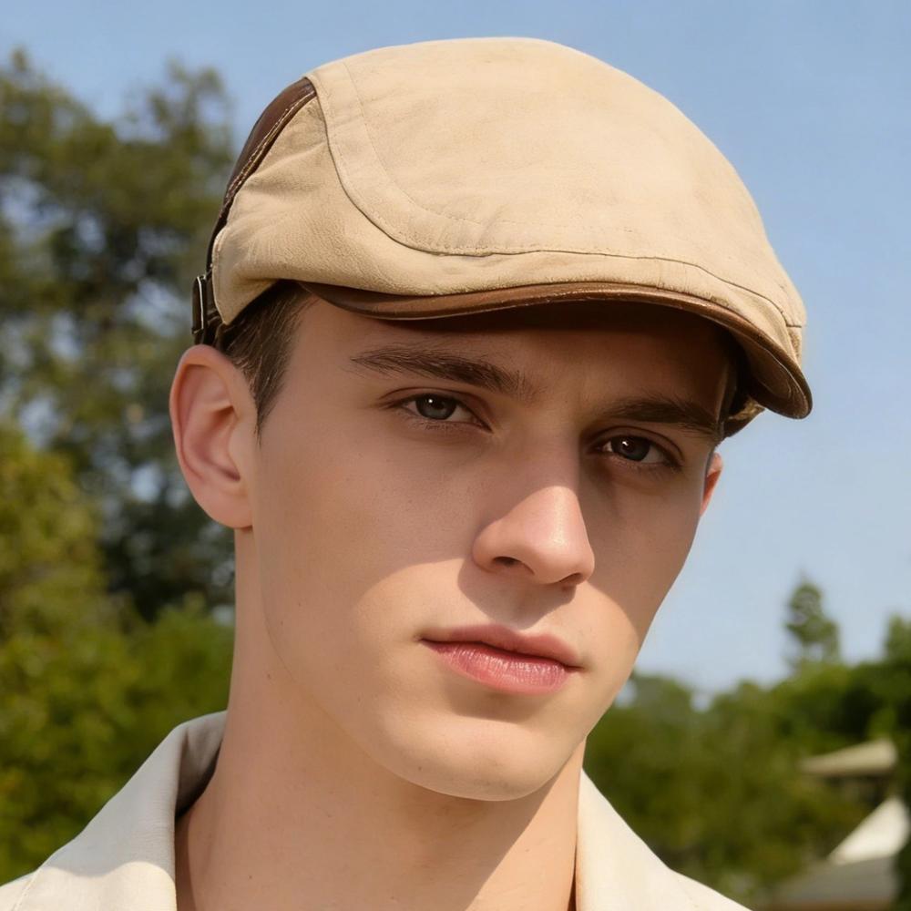 Nuovo Stile Unisex Berretti Piatto Vintage in Pelle Scamosciata Cappello Classico Newsboy Per Uomo Donna Quotidiano Casual & Stile Retro da Esterno Cappelli