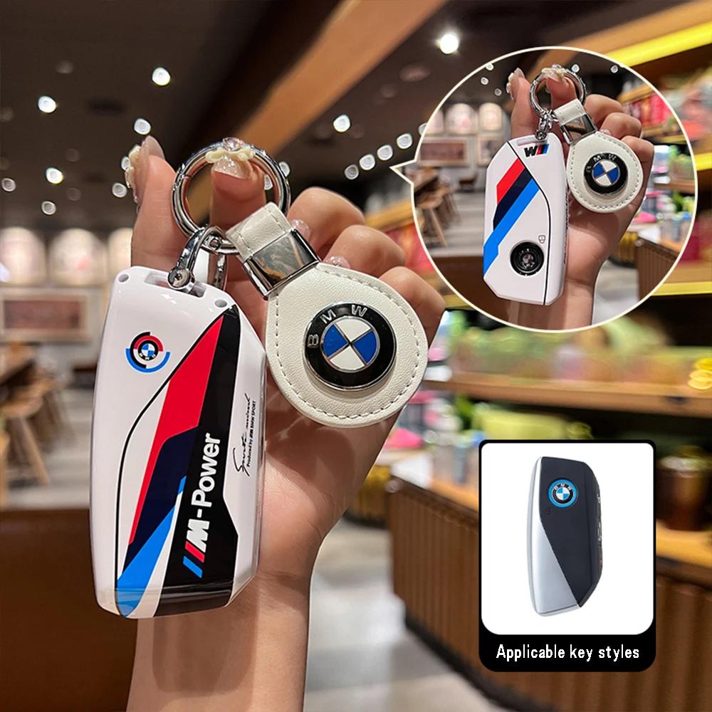 ABS Racing stickers Car Remote Key Case Cover For BMW M G07 X7 LCI U11 X1 G70 7 Series G09 XM F98 X4M LCI G18 X5 G81 M3 I20 IX