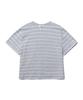 TTUDEMENT 50S Embroidered Striped Semi Over Fit T-Shirt_Melange Gray