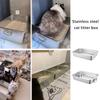 Große Katzentoilette mit verstärkten Rändern und komfortablem großem Platz für ausgewachsene Katzen, für den täglichen Gebrauch