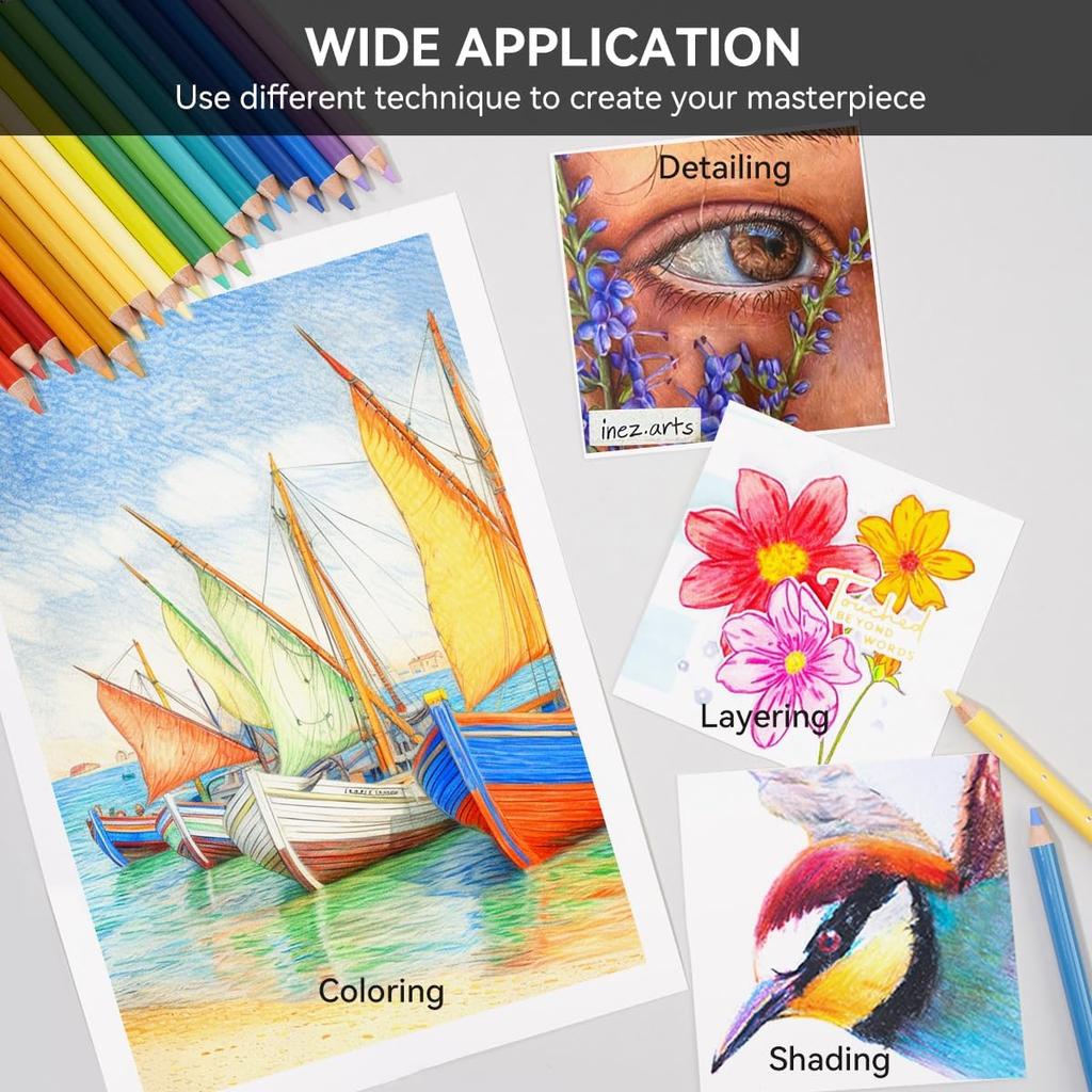 Arrtx 72 Colored Pencils Premium Soft Vibrant Colors for and Professional Coloring Art Supplies for and Teens Set, Core, Coloring, Drawing, Blending,