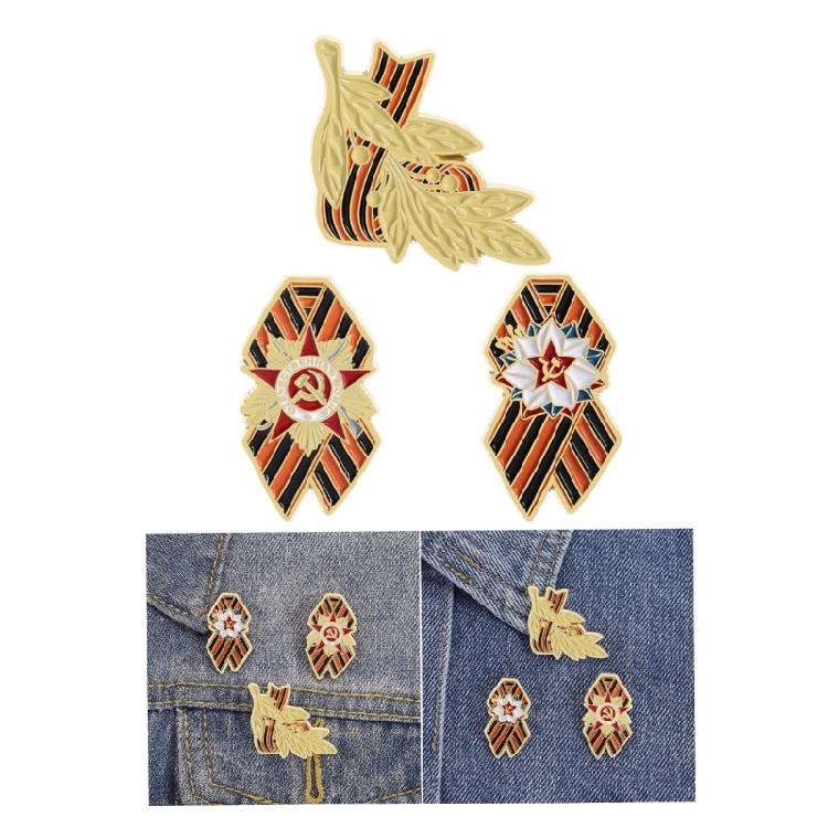 Rustproof Commemorative Brooch Patriotic Symbolic Ribbon Alloy Design Secure Fastening For History Buffs Ceremonial